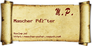 Mascher Péter névjegykártya