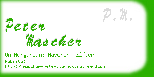 peter mascher business card